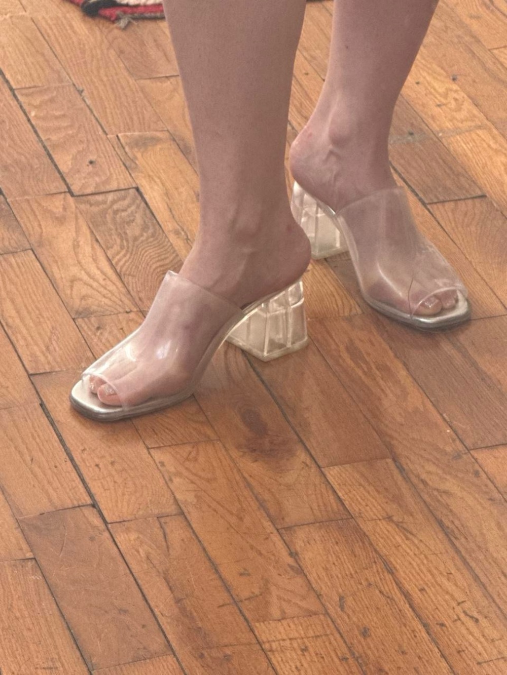 JEFFREY CAMPBELL Clear block open toe heel